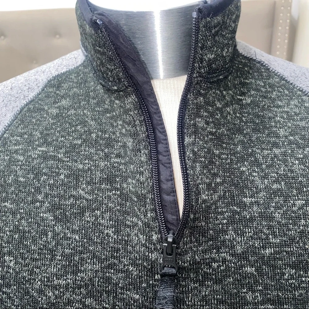 NWOT* Dockers | 1/4 Zip Fleece Lined Pullover Sweater Black Gray Men's